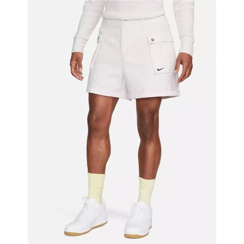 Nike Life Woven P44 Shorts Cargo Phantom White FJ7137-030 Men's Size 38